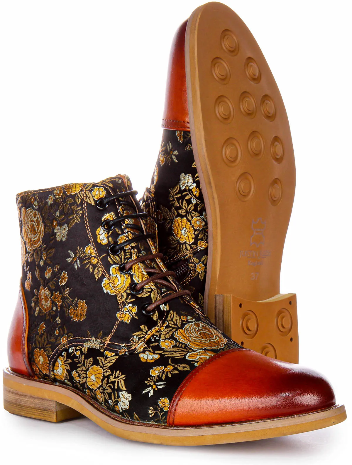 Adam Floral W Ankle Boots In Brown