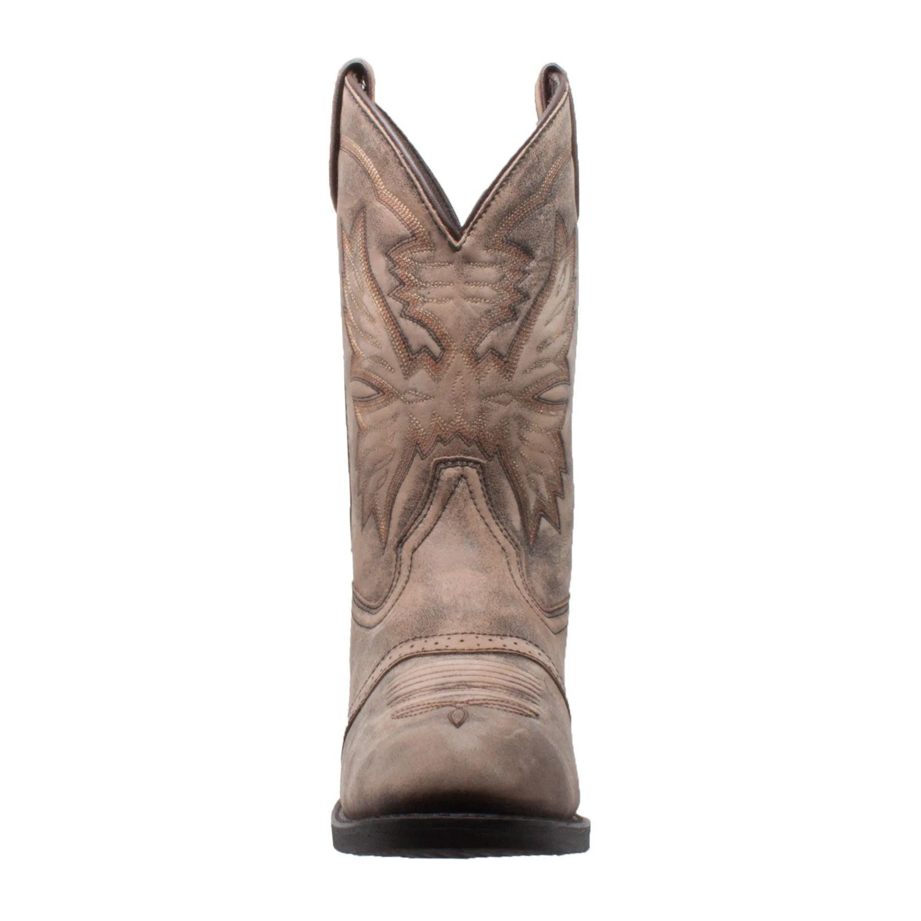 AdTec Mens 11 inch Round Toe Stonewashed Pull On Western Brown