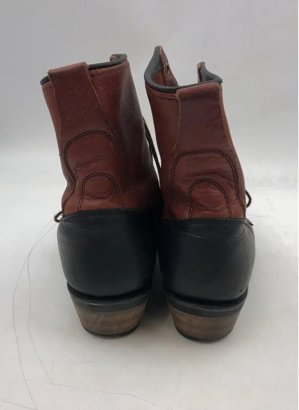 Adtec Men's Packer 1179 Brown Black Leather Round Toe Work Boots