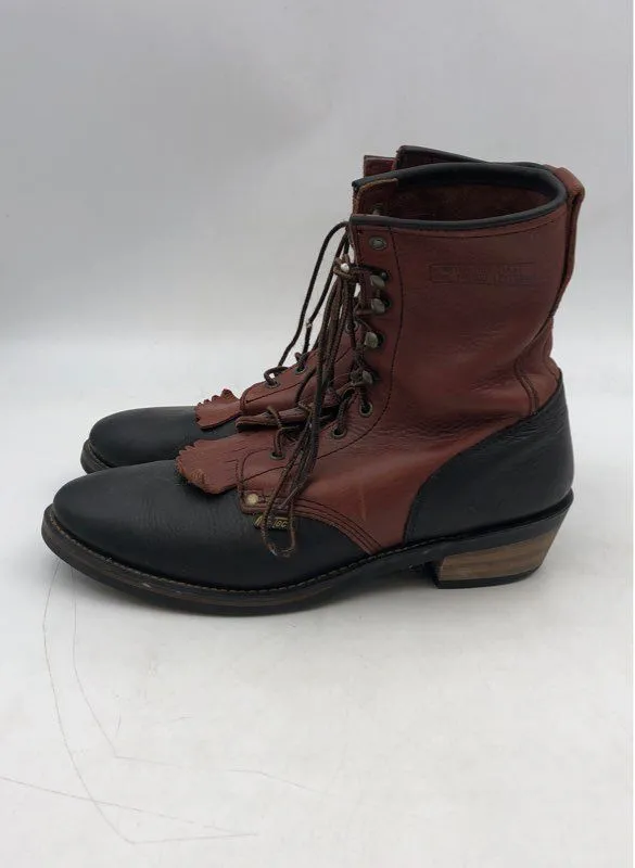 Adtec Men's Packer 1179 Brown Black Leather Round Toe Work Boots