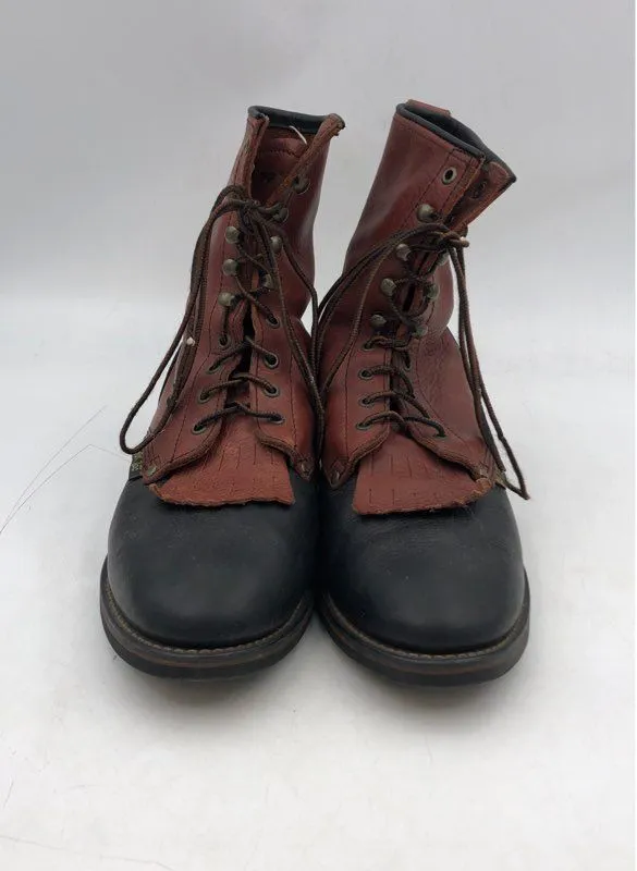 Adtec Men's Packer 1179 Brown Black Leather Round Toe Work Boots