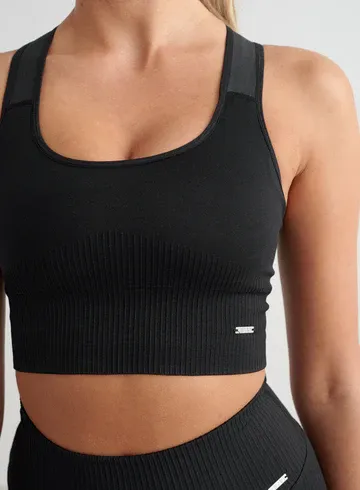 AIM´N High Support Ribbed Bra 059 Black