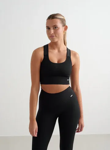 AIM´N High Support Ribbed Bra 059 Black