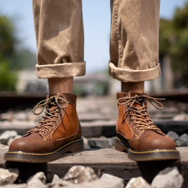 American Retro Ankle Tooling Leather Boots
