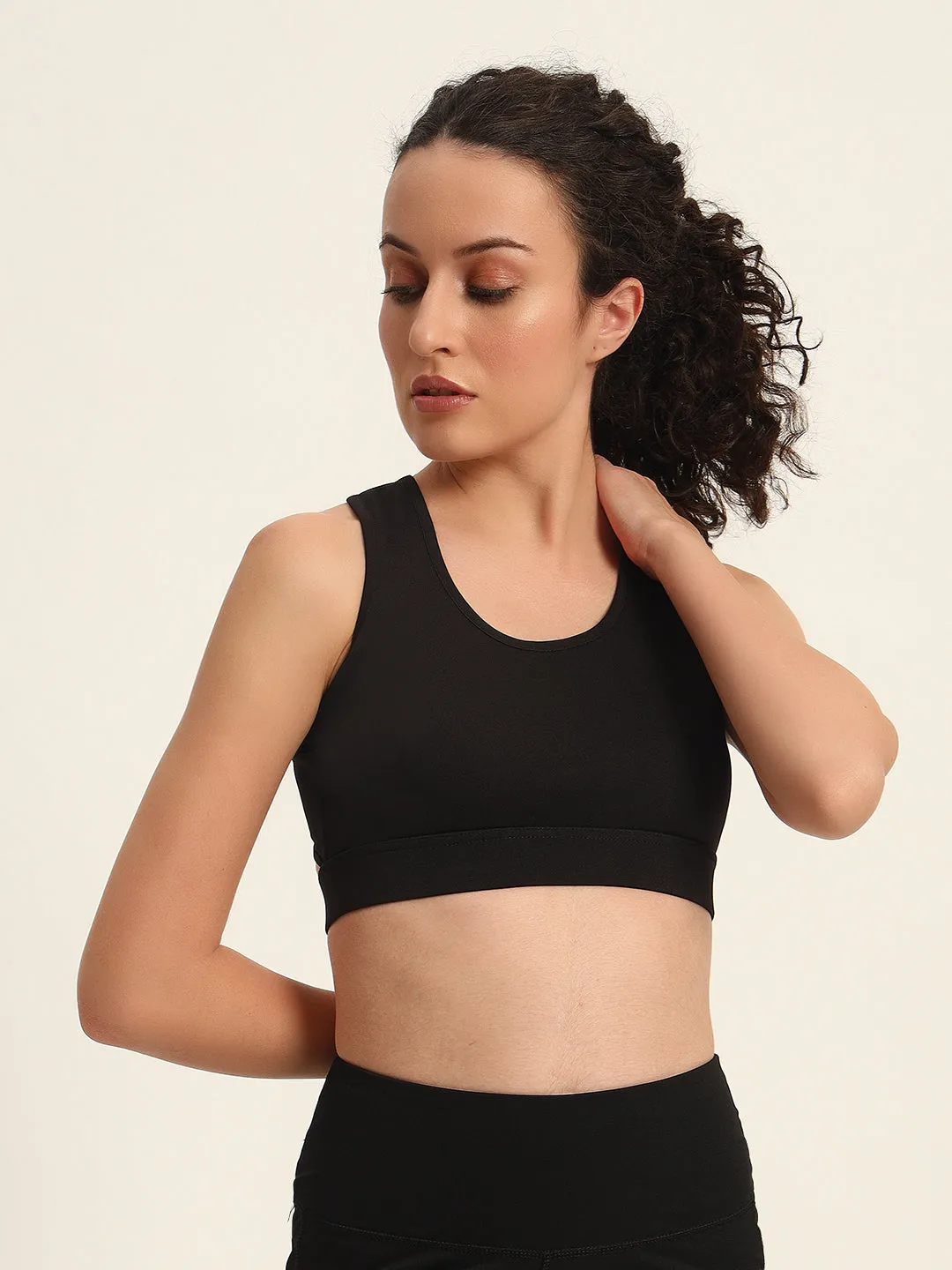 BACK CUT SEAMLESS FULL COVERAGE SPORTS BRA WITH MOISTURE WICKING