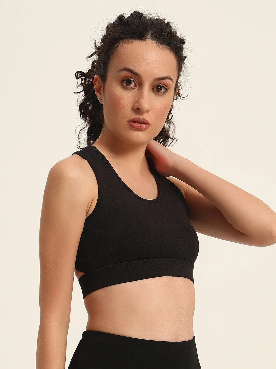 BACK CUT SEAMLESS FULL COVERAGE SPORTS BRA WITH MOISTURE WICKING