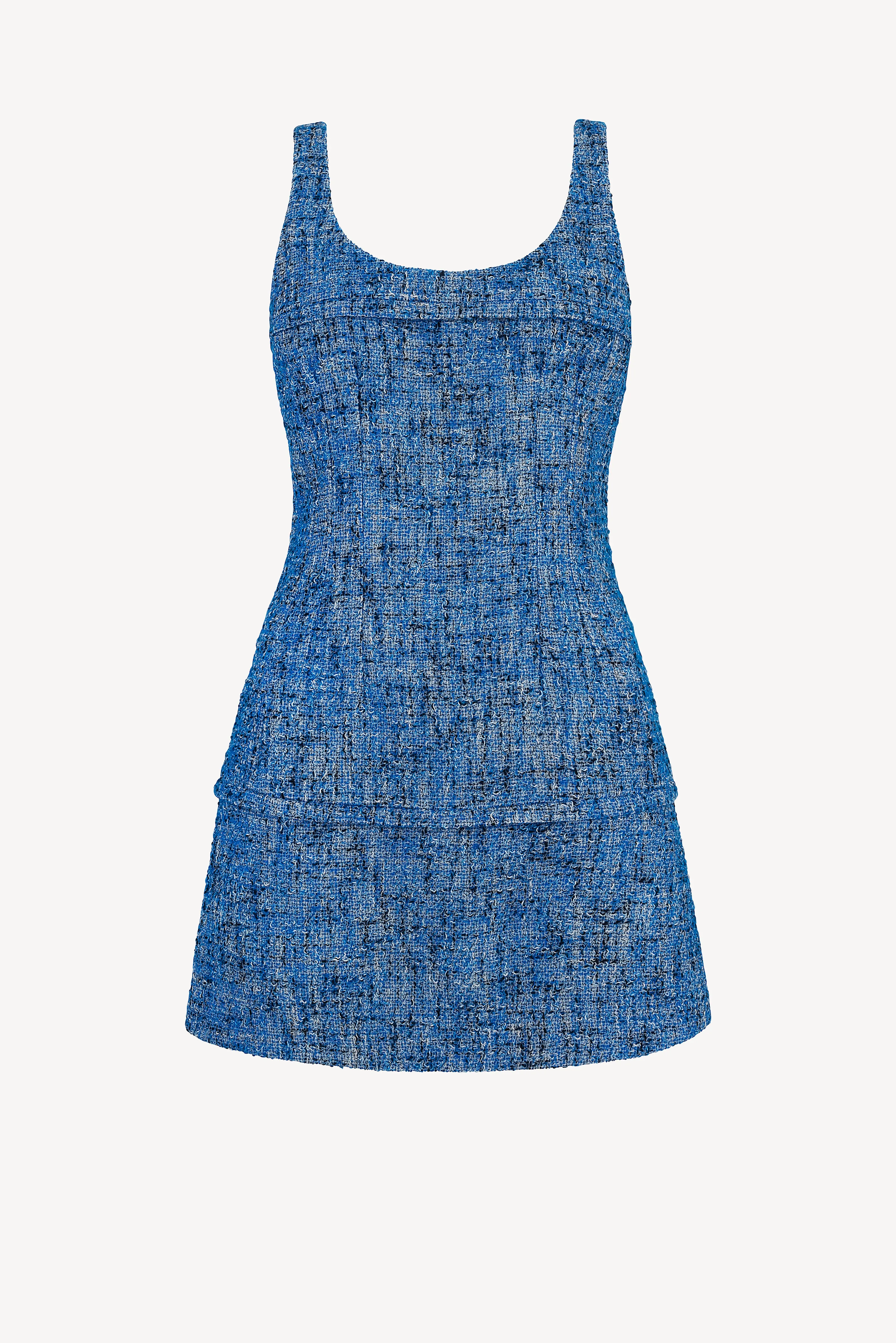 Beata Dress In Blue Cotton Tweed