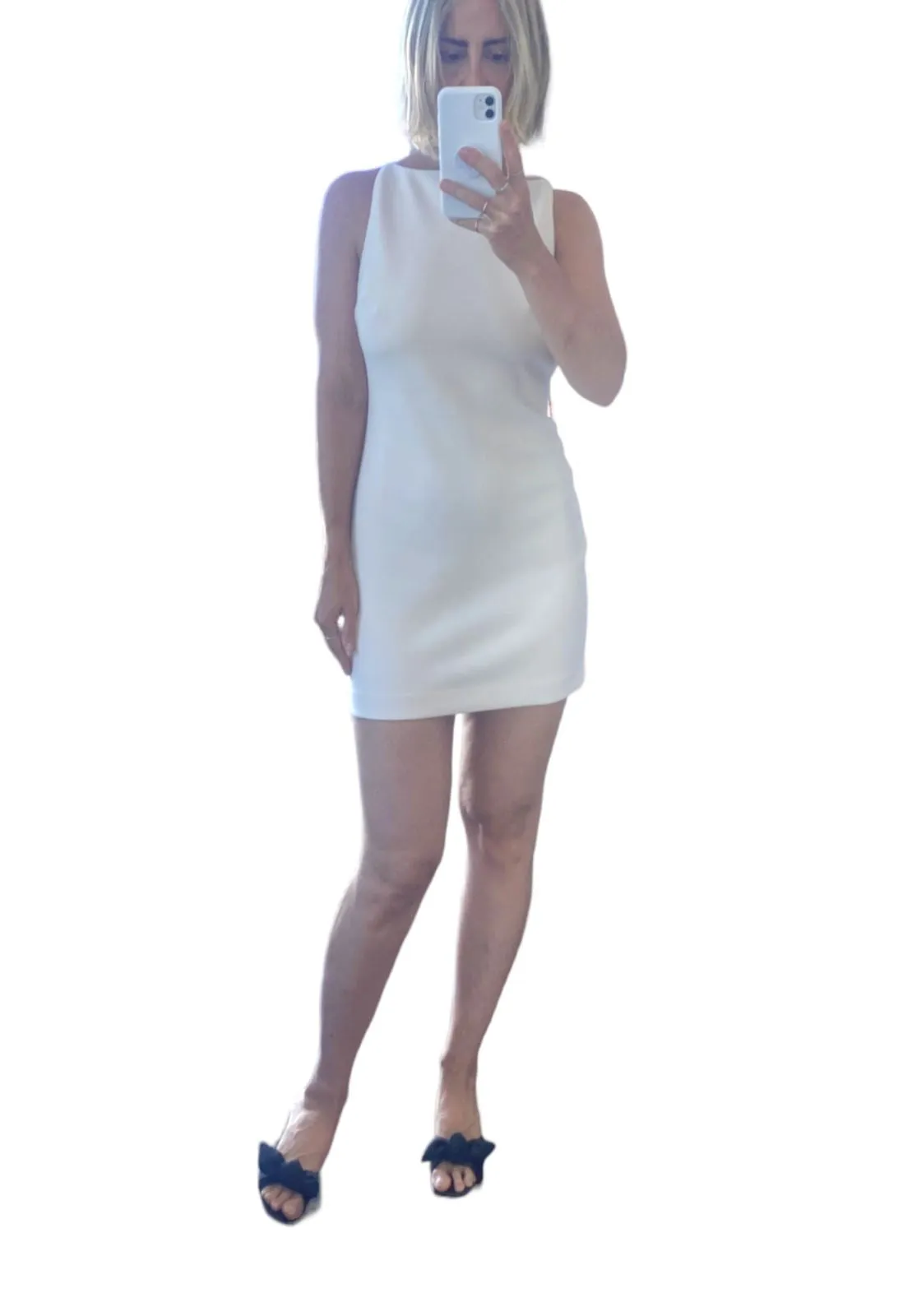 BEC   BRIDGE Raphaela Mini Dress | Vanilla/Off White, Thick & Stretch, Bridal