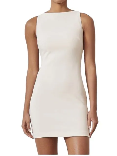BEC   BRIDGE Raphaela Mini Dress | Vanilla/Off White, Thick & Stretch, Bridal
