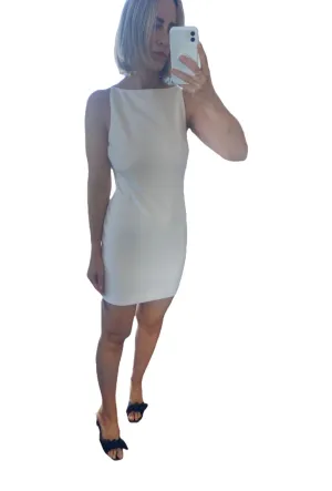 BEC   BRIDGE Raphaela Mini Dress | Vanilla/Off White, Thick & Stretch, Bridal