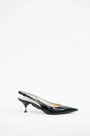 Black Patent Slingback Heel