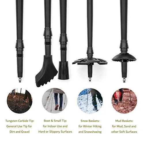 Cascade Mountain Tech Aluminum Collapsible Quick Lock Trekking Poles