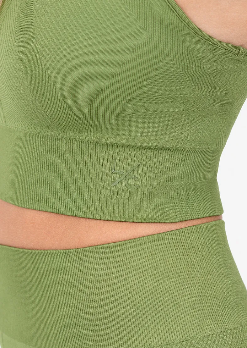 Chevron Seamless Bra Olive FINAL SALE