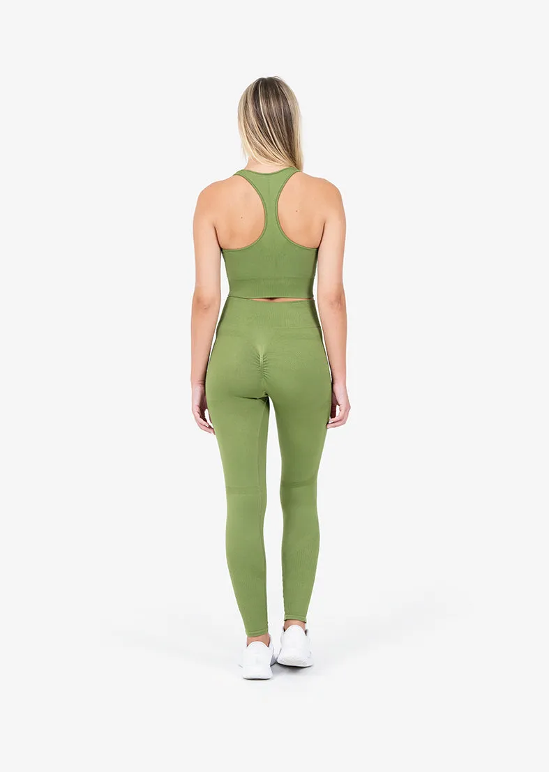 Chevron Seamless Bra Olive FINAL SALE