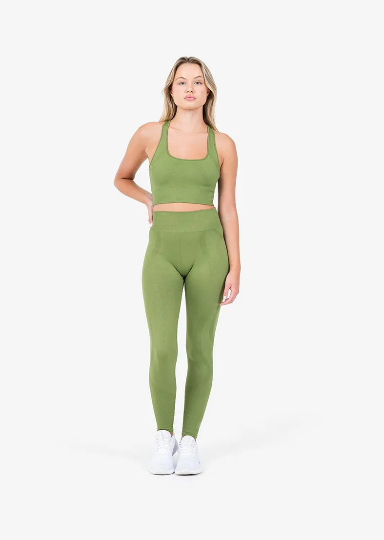 Chevron Seamless Bra Olive FINAL SALE