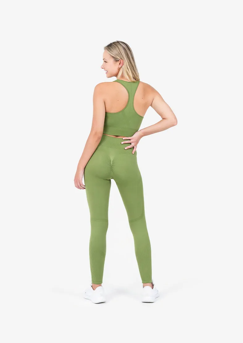 Chevron Seamless Bra Olive FINAL SALE