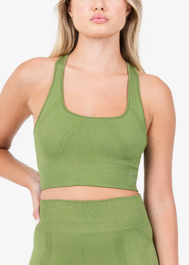 Chevron Seamless Bra Olive FINAL SALE