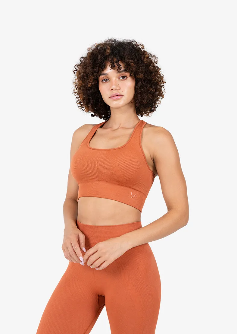 Chevron Seamless Bra Rust FINAL SALE