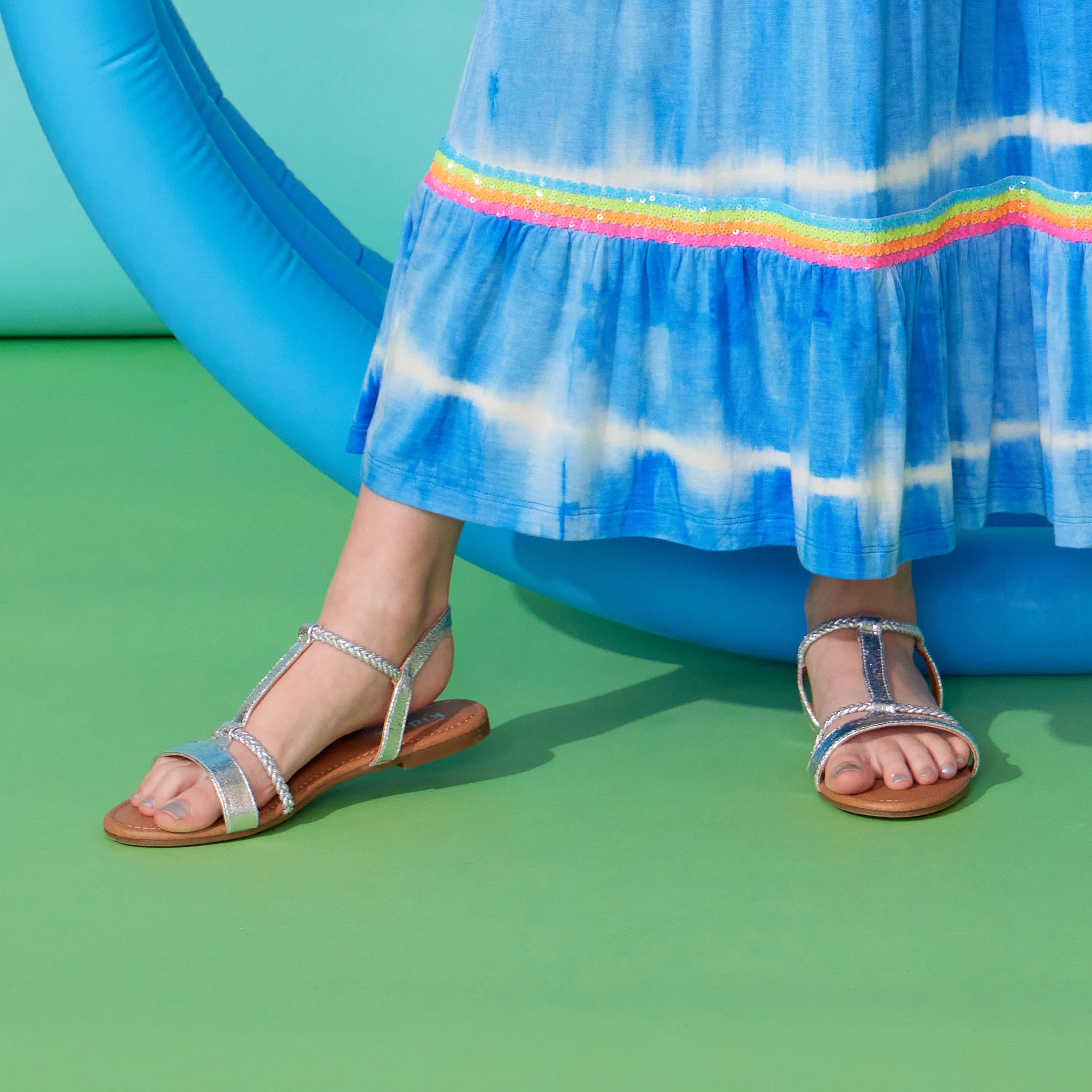 Crackle Metallic Sandal