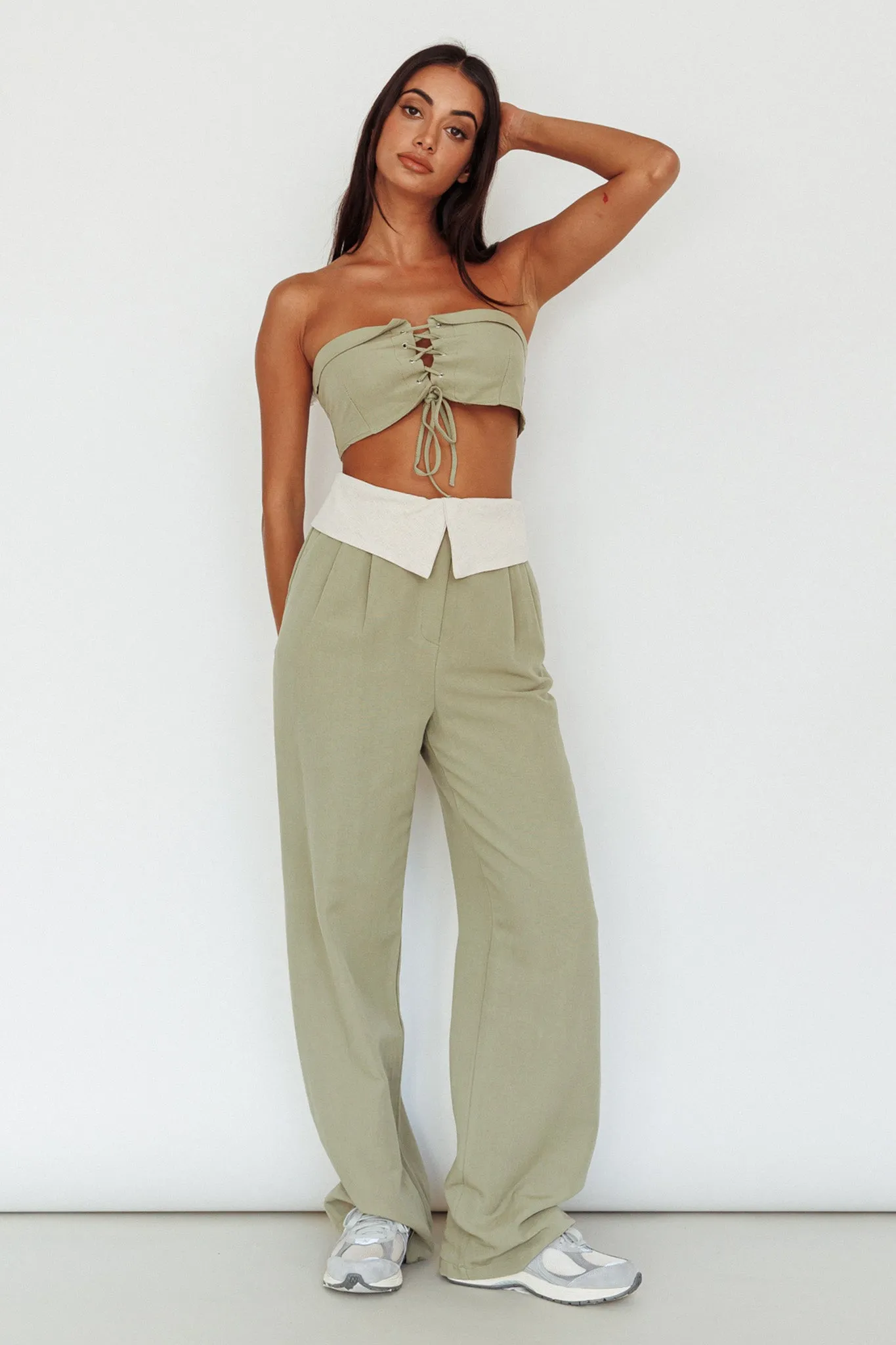 East Village Foldover Pants Sage
