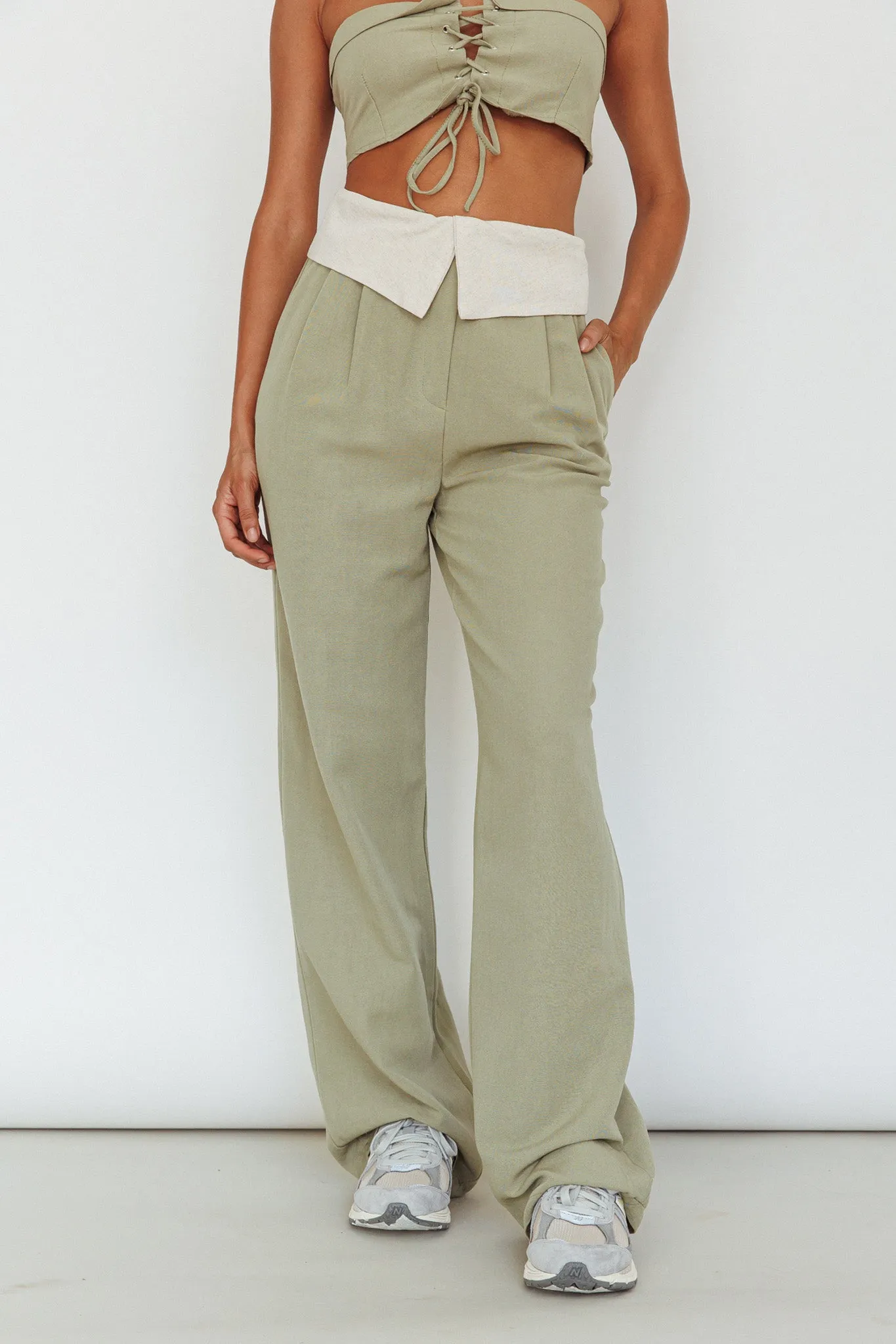 East Village Foldover Pants Sage