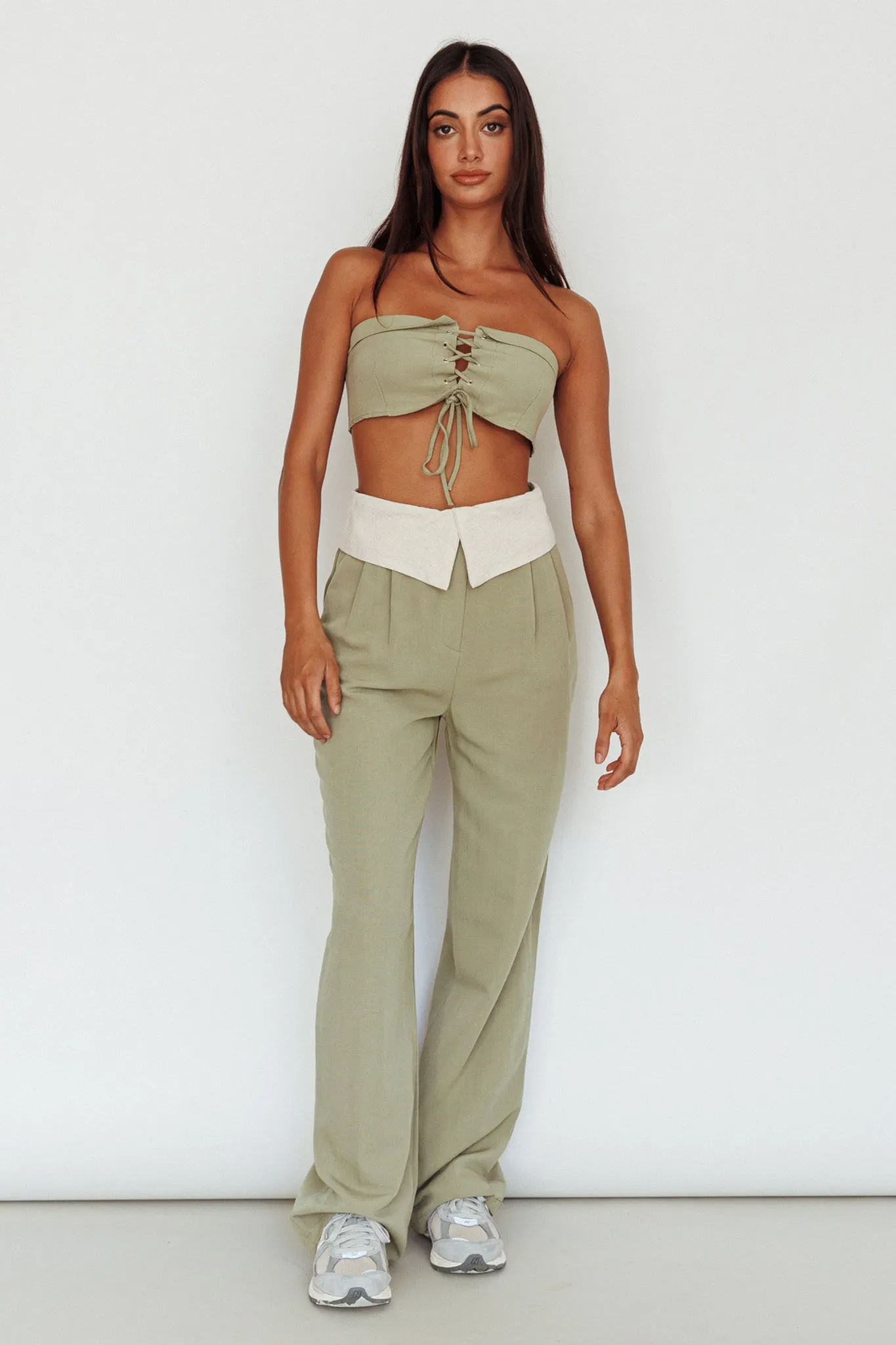 East Village Foldover Pants Sage