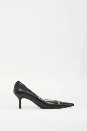 Fall 2004 Black Leather Pleated Heel