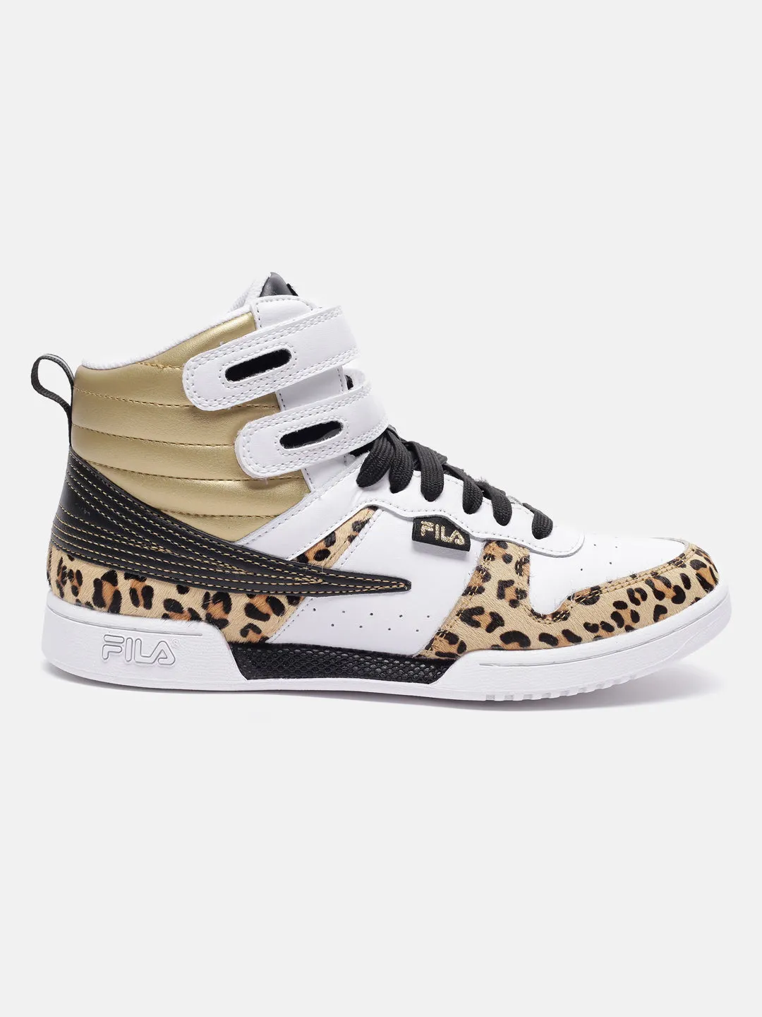 Fila White F-14 Leopard Women's Basketball Shoes