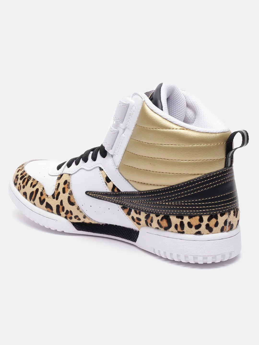 Fila White F-14 Leopard Women's Basketball Shoes