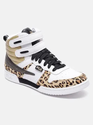 Fila White F-14 Leopard Women's Basketball Shoes