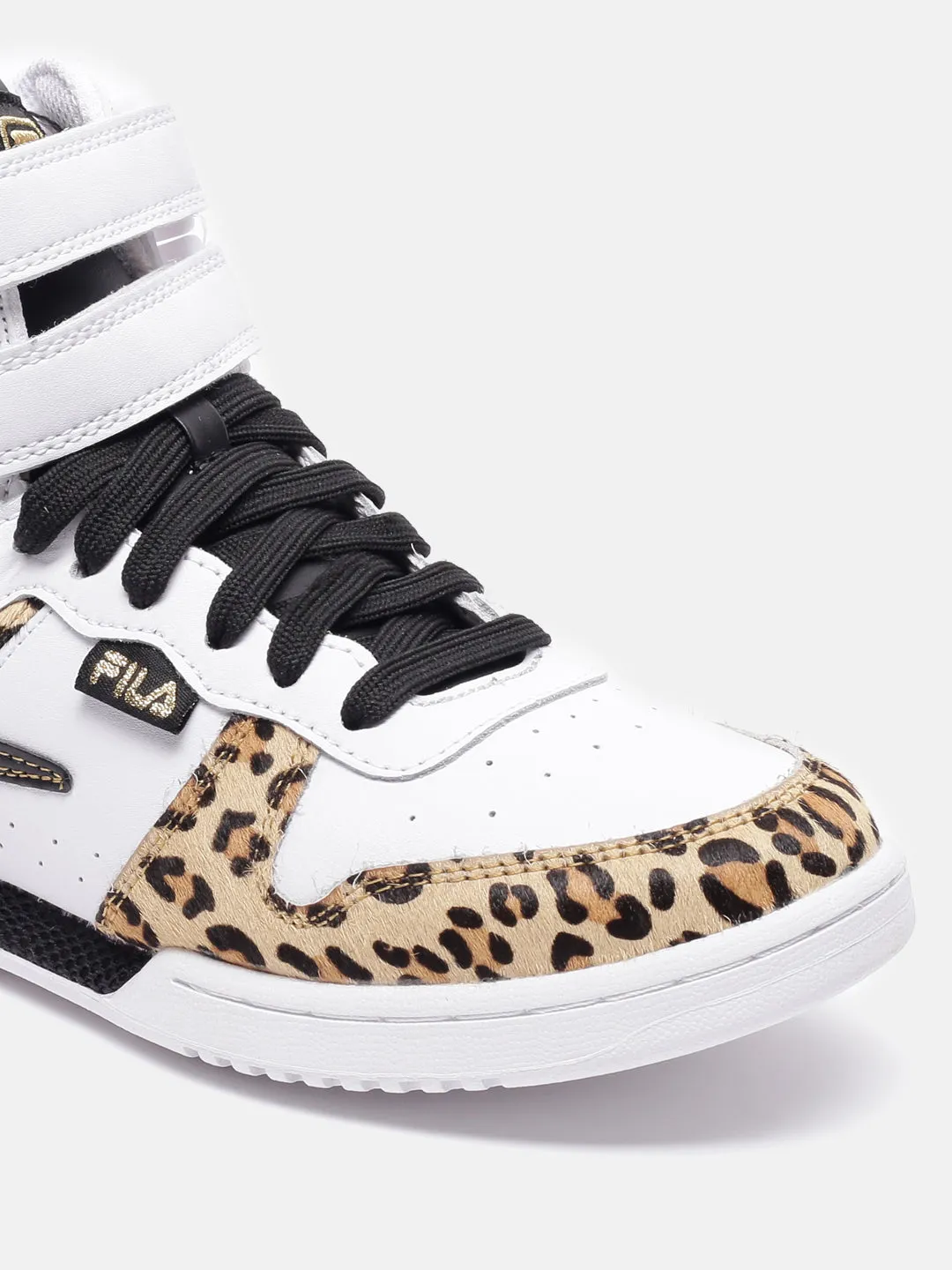 Fila White F-14 Leopard Women's Basketball Shoes