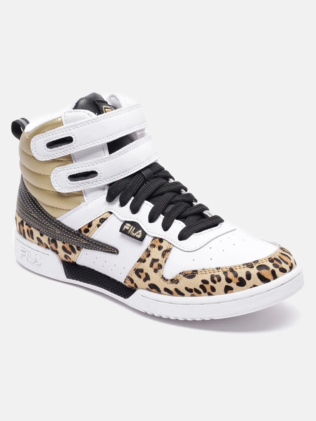 Fila White F-14 Leopard Women's Basketball Shoes