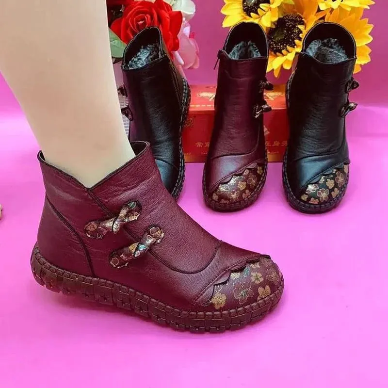 Genuine leather boots for women - non-slip and comfortable