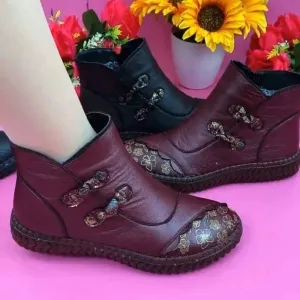 Genuine leather boots for women - non-slip and comfortable