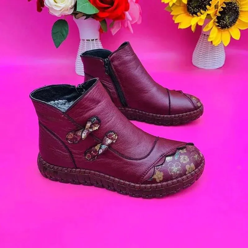 Genuine leather boots for women - non-slip and comfortable