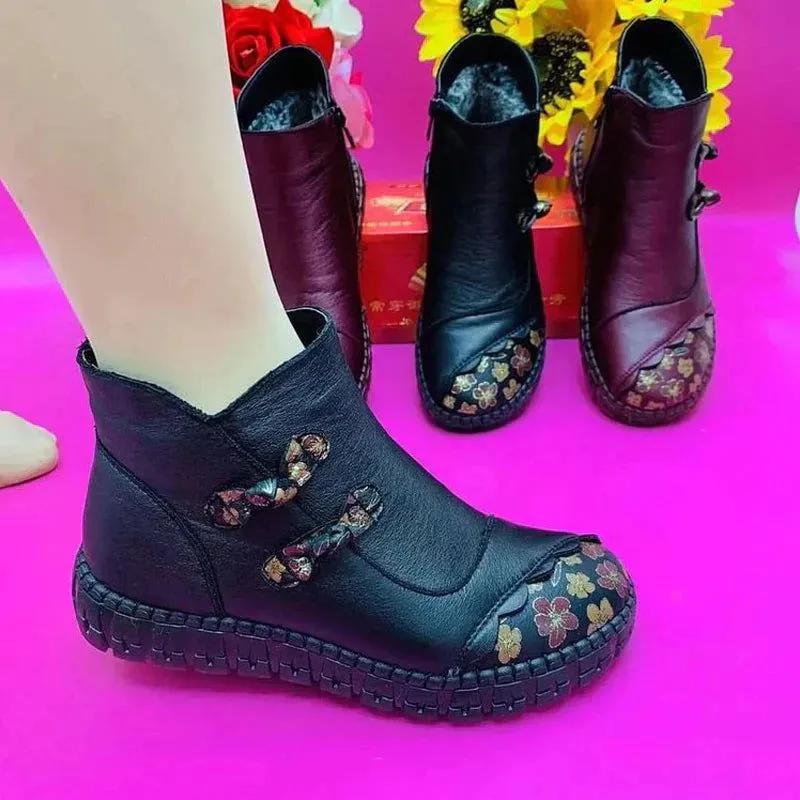 Genuine leather boots for women - non-slip and comfortable
