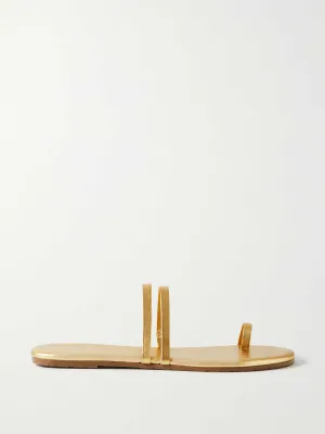 Gold  metallic leather sandals