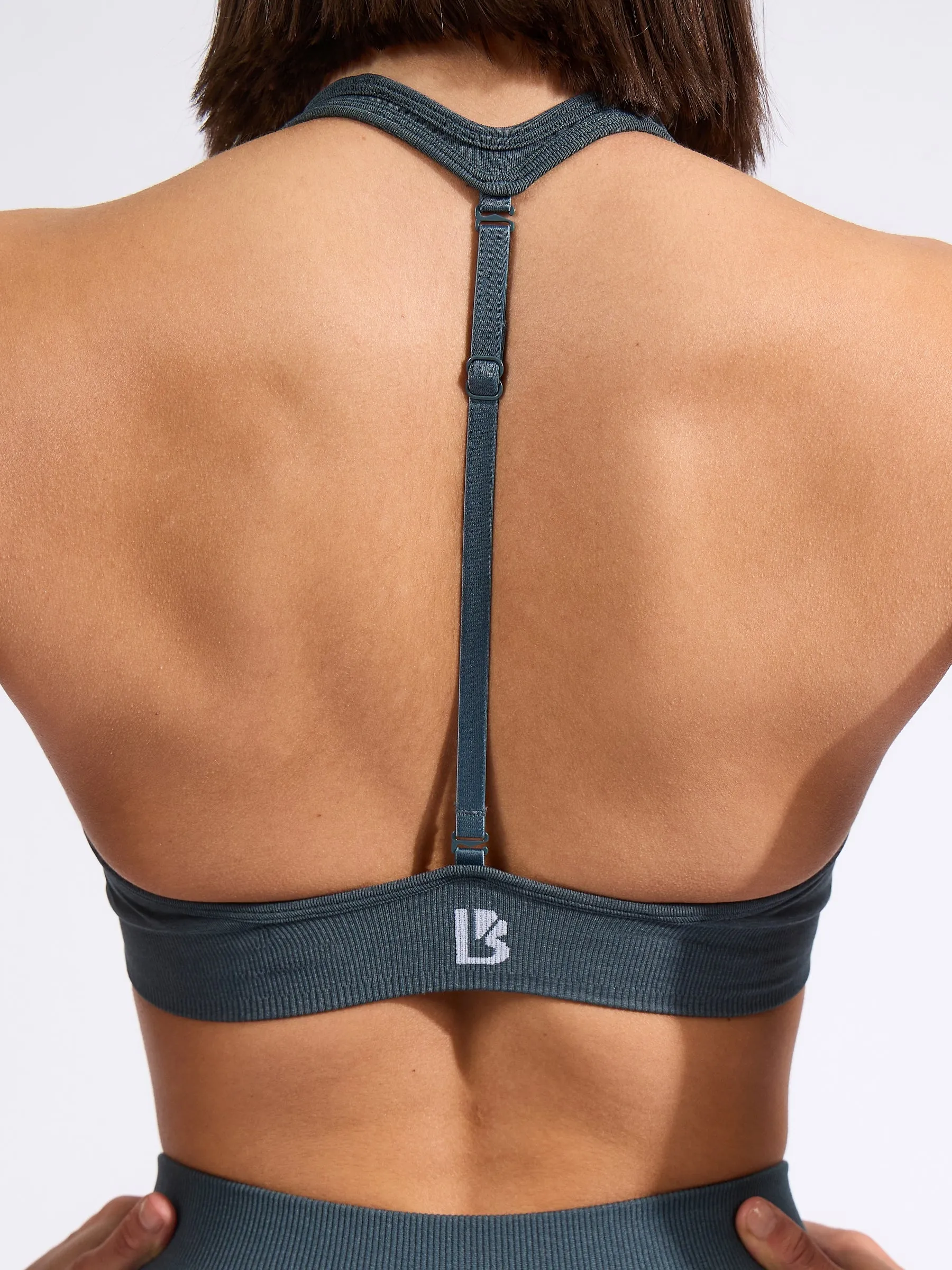 Halter Seamless Sports Bra - Enchanted Teal