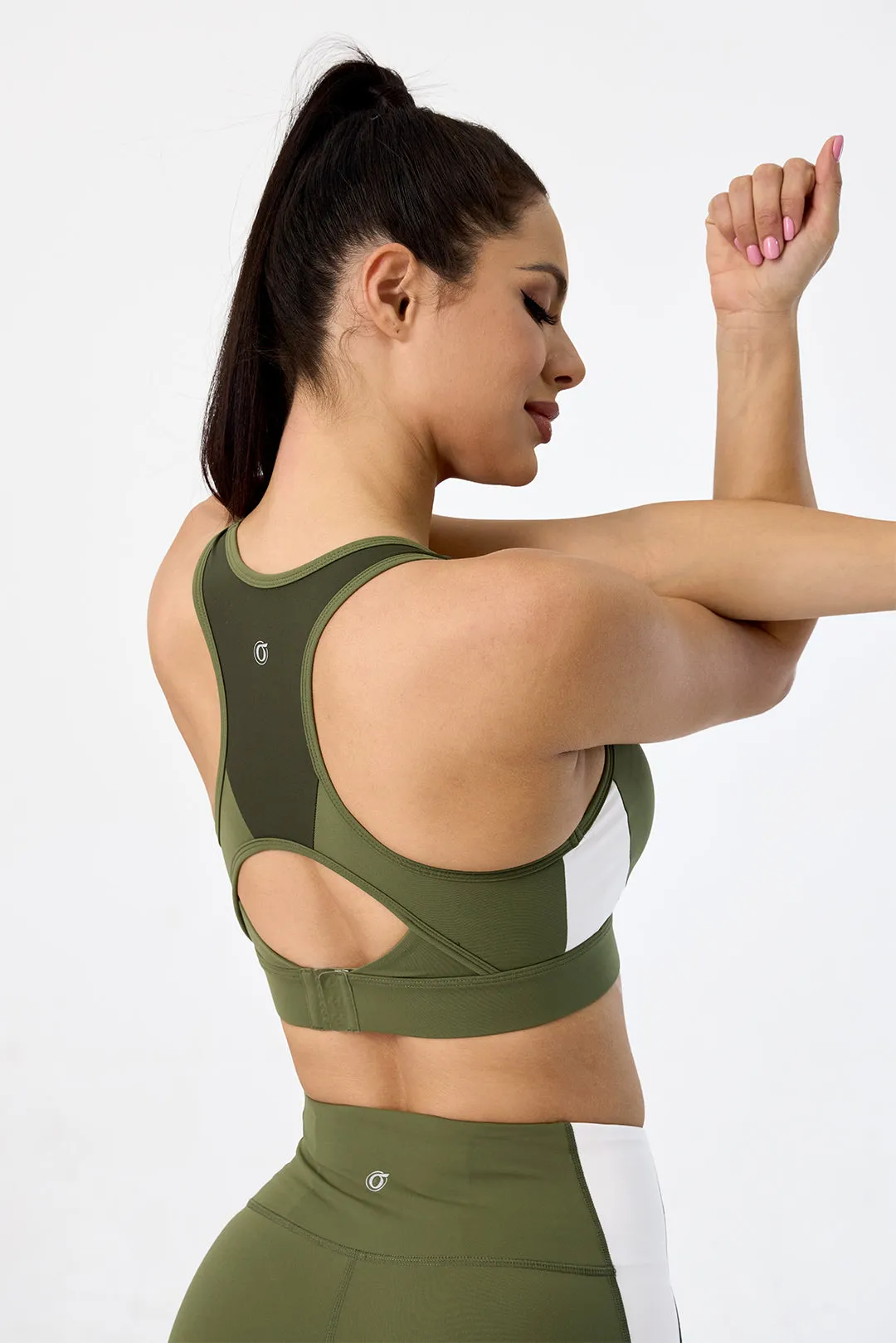 High-Support Color Block Racerback Training Sports Bra
