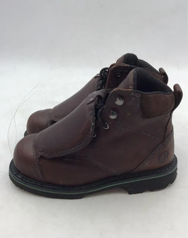 Hytest Women's Brown Leather Heat Resistant Work Boots - Size 4.5D