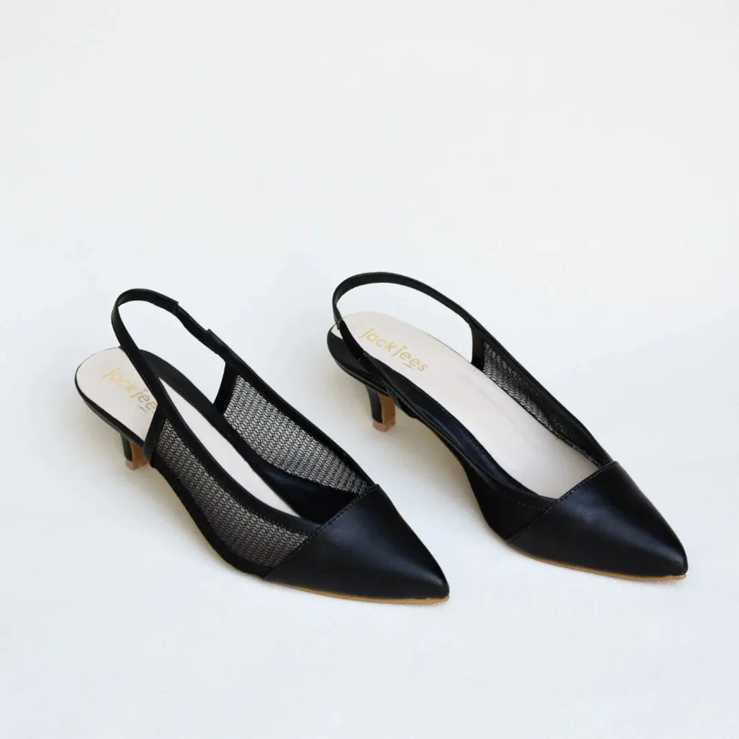 Jack Jees- Sophisticated Kitten Heels Black