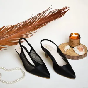 Jack Jees- Sophisticated Kitten Heels Black