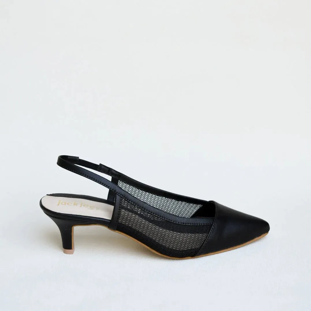 Jack Jees- Sophisticated Kitten Heels Black
