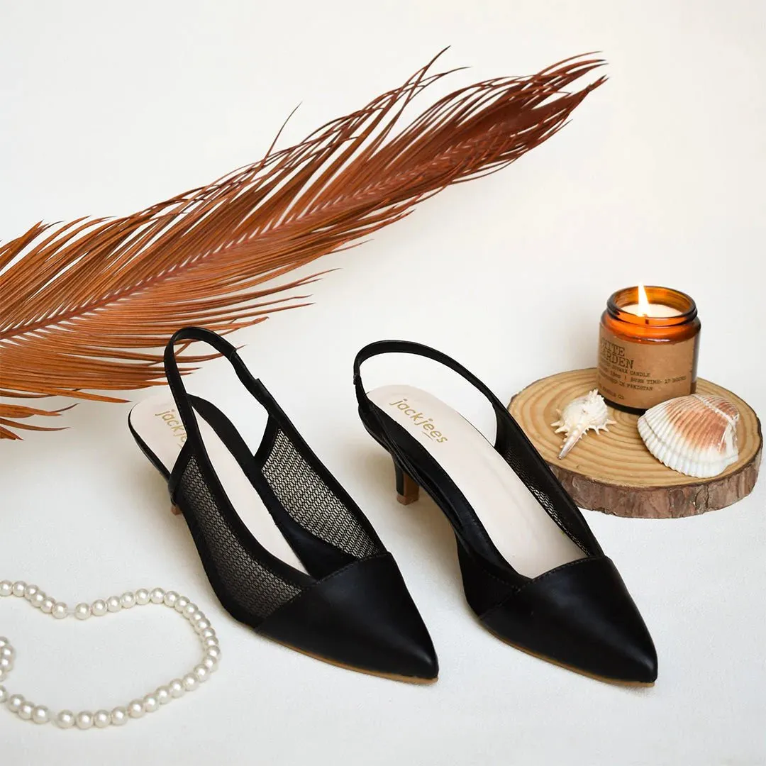 Jack Jees- Sophisticated Kitten Heels Black