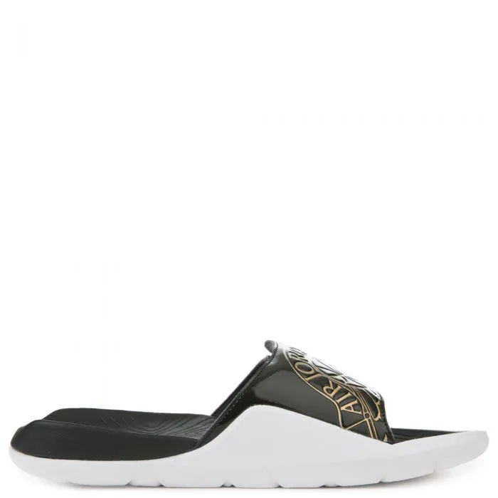Jordan Hydro 7 Black Metallic Gold White Slippers