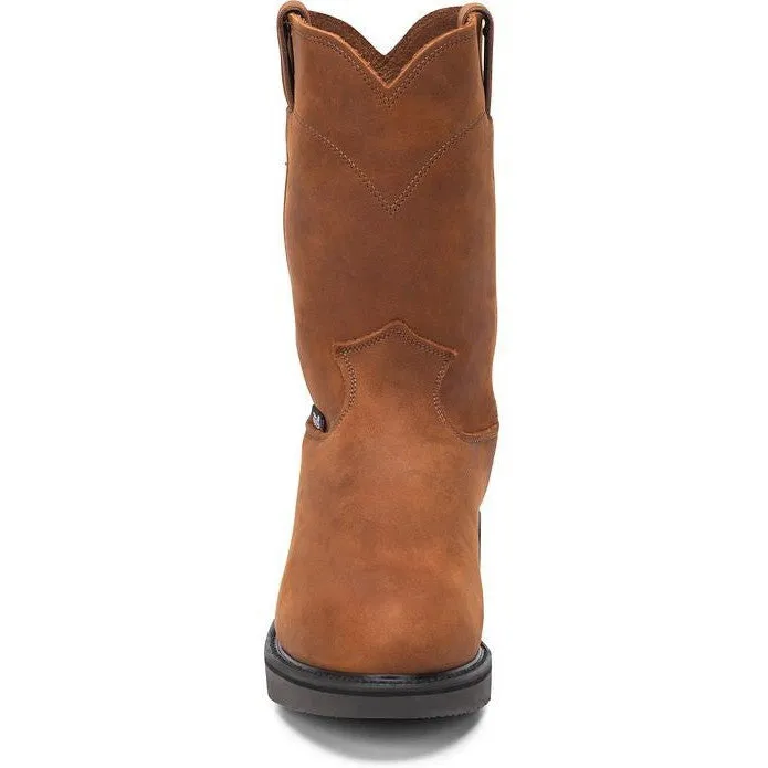 Justin Men's Conductor 10" Steel Toe USA Made Western Work Boot -Brown- OW4764