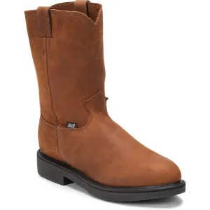 Justin Men's Conductor 10" Steel Toe USA Made Western Work Boot -Brown- OW4764