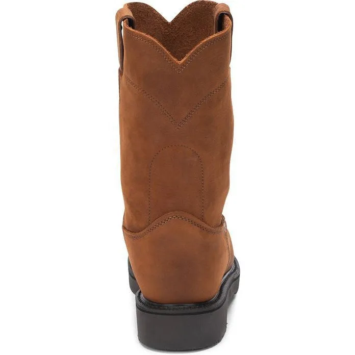 Justin Men's Conductor 10" Steel Toe USA Made Western Work Boot -Brown- OW4764