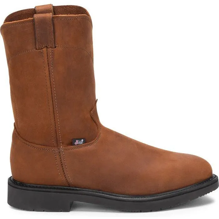 Justin Men's Conductor 10" Steel Toe USA Made Western Work Boot -Brown- OW4764