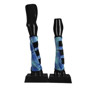 Kool Master PVC Mesh Fly Boots For Horses - Pink and Blue
